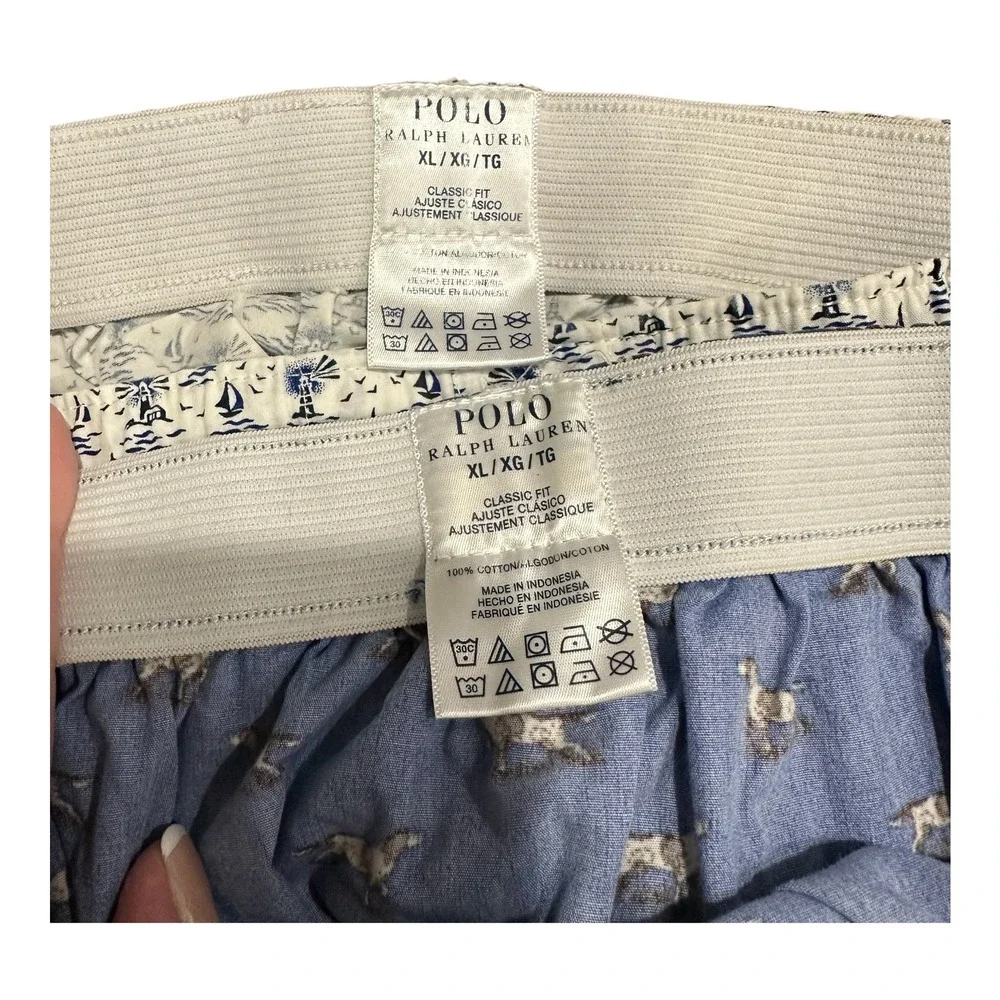 Polo Ralph Lauren Mens XL Lounge Shorts 2 pr Hunting Dog Nautical Lighthouse